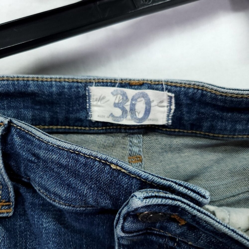 We the Free Cropped Jeans Women’s 30 Skinny Wash High Rise Button Fly Distress - Picture 6 of 13